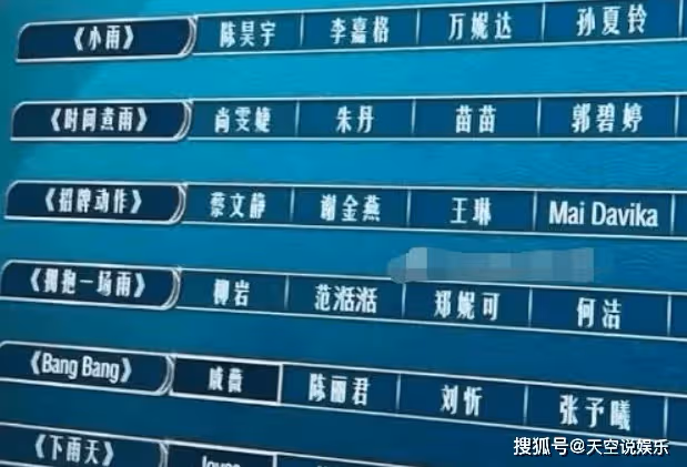 《浪姐5》三公分組選曲曝光,陳麗君跟戚薇一組表演