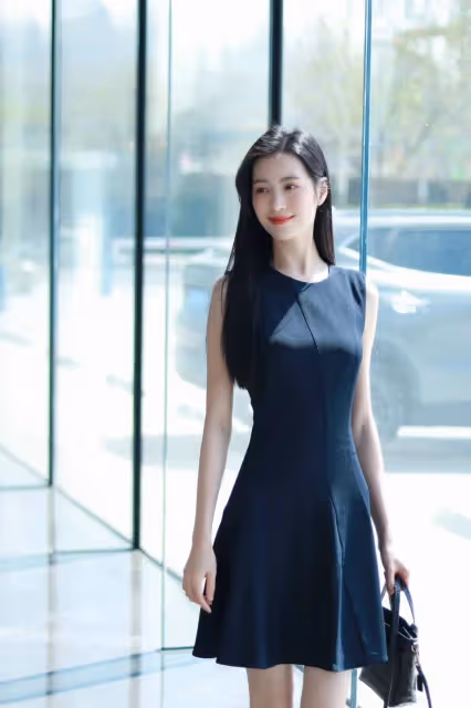 藍色連衣裙,極簡又有高級感的職場穿搭秘籍