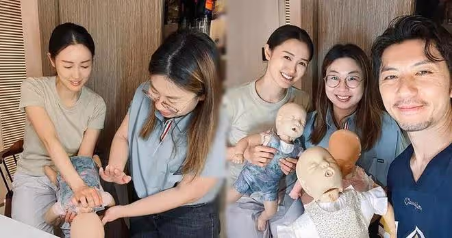 TVB視後跟大仔首拍母子檔廣告，TVB新手爸媽學嬰兒急救知識