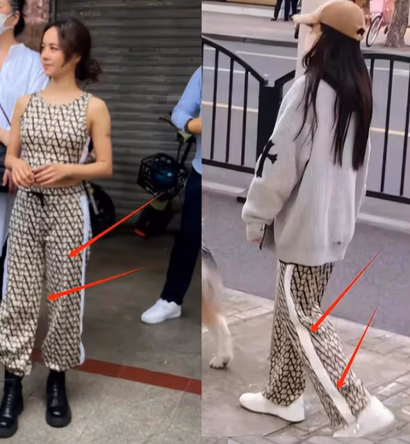 Angelababy楊穎現身上海街頭，格子褲撞款蔡依林，兒子長高不少！