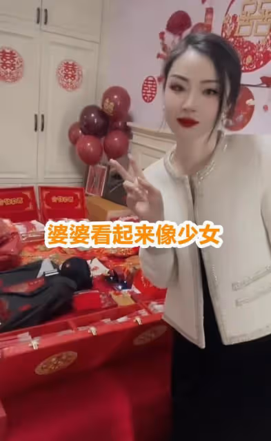 女子分享兒子訂婚現場,豐厚彩禮吸引眾多人圍觀:婆婆顏值可真高