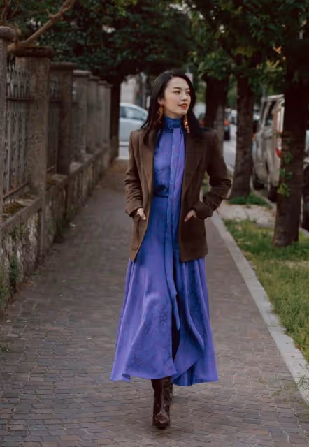 40歲女人亮色穿搭,學陳數和姚晨就夠了,優雅大氣又時尚減齡