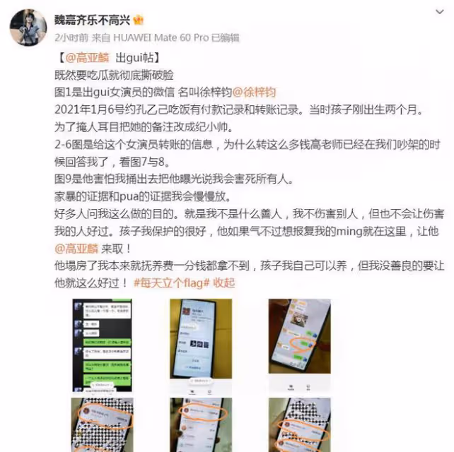 高亞麟出軌！女三的生活照被扒，一次轉帳高達38888元