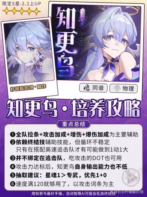 《崩壞：星穹鐵道》2.2知更鳥全面培養攻略