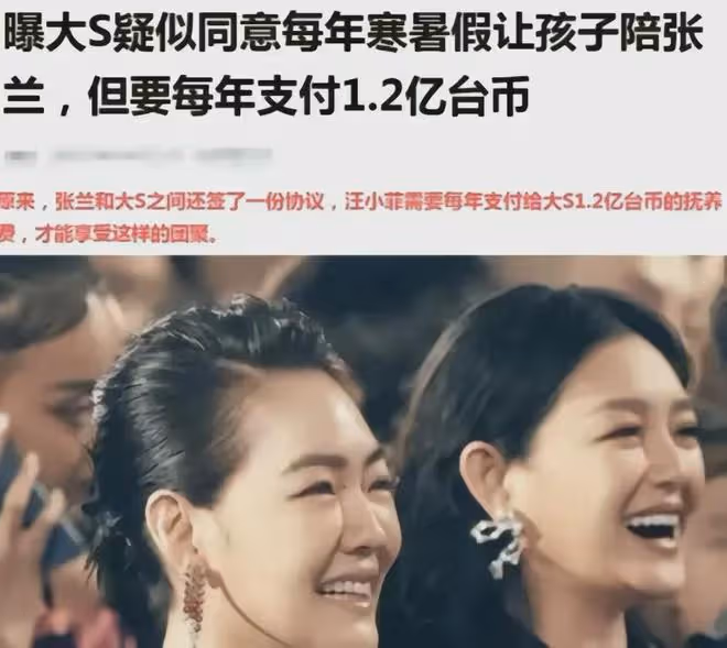 大S新要求炸裂:孩子夏天回北京團聚,張蘭需每年支付撫養費1.2億