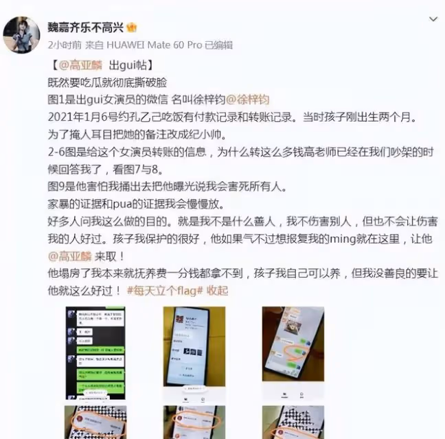 緋聞爆料!高亞麟出軌女三生活照被扒,一次轉帳高達38888元!
