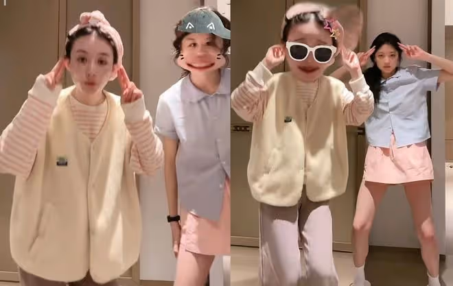 趙麗穎罕與孫千跳舞，閨蜜倆變「憨憨姐妹」，舞姿可愛素顏美翻了