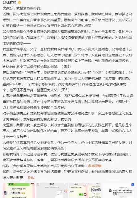 徐梓鈞正式回應承認收錢,喊話高亞麟公開道歉,魏嘉曝光只為孩子