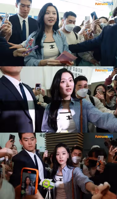 金智媛機場被粉絲包圍擠爆！展高EQ一路燦笑收信提醒「要小心」