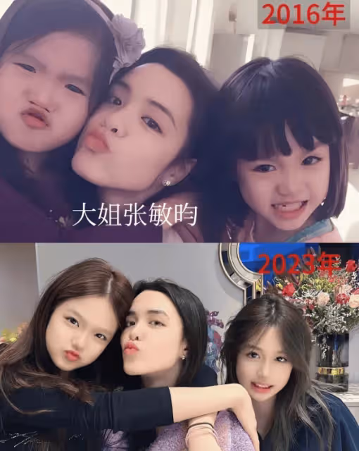 鍾麗緹母女拍雜誌,倆女兒都比媽媽高,15歲張思捷顏值反超考拉