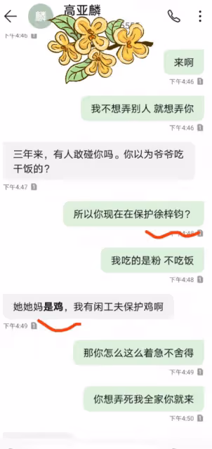 高亞麟給徐梓鈞的微信備註：是愛情地圖導航，還是特殊寓意