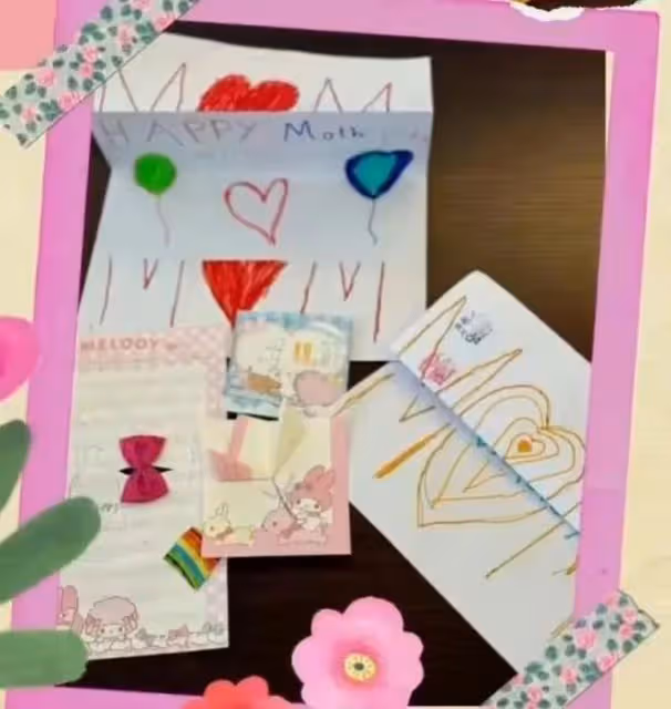 郭晶晶母親節曬照 兩個女兒為媽媽畫賀卡 7歲霍中怡會寫繁體字 