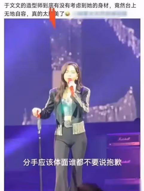 於文文演唱會穿緊身褲,隱私部位輪廓搶鏡,網友:真的不體面了!