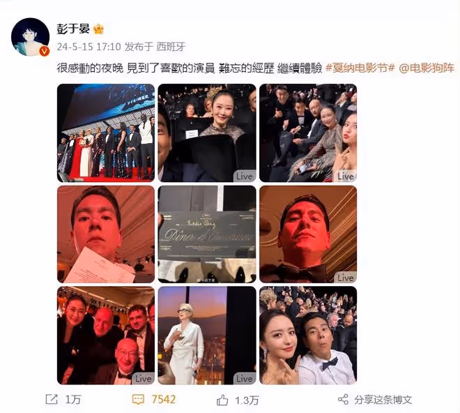佟麗婭曬坎城電影節plog,與彭于晏等開心合影,男帥女美超養眼