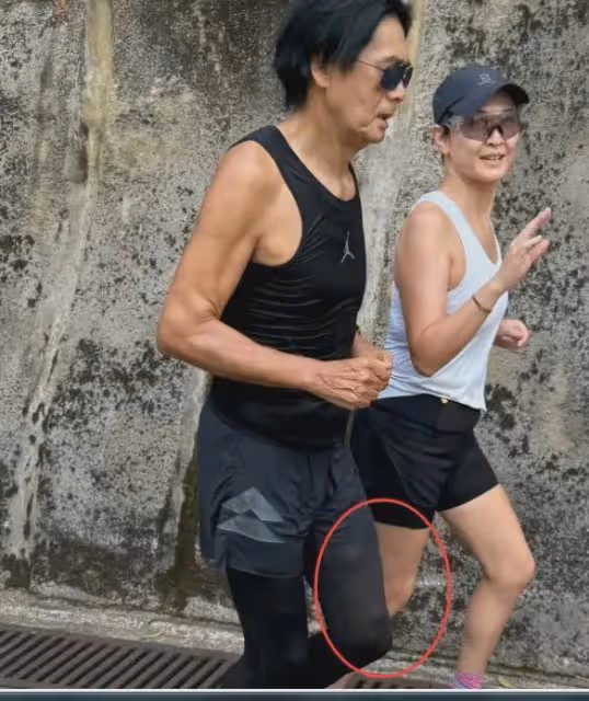 周潤發跑步被偶遇,腿部不明瘤子凸起,暴瘦脫相,被指過度養生!