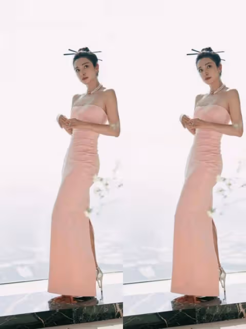 李冰冰的身材是真實存在的嗎?穿抹胸裙好苗條啊,看著像人魚一樣