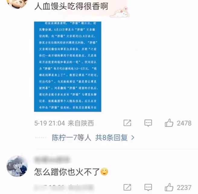 反轉！警方通報胖貓事件，譚竹不構成詐騙，網友被胖貓姐姐耍了