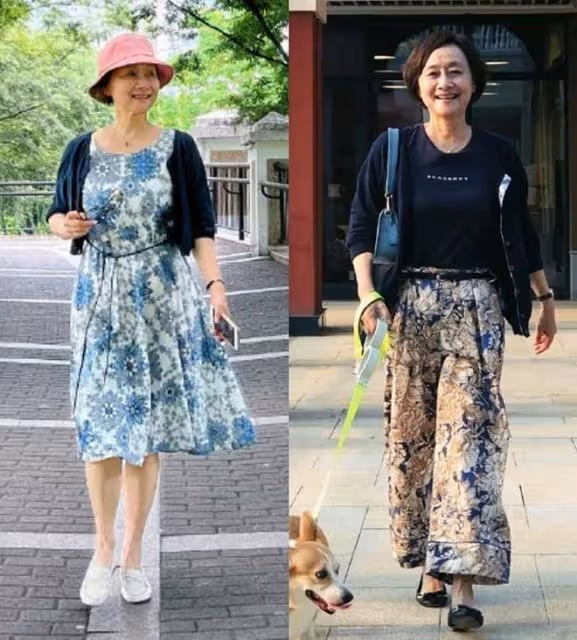 看了黃梅瑩和楊春霞的造型,我發現:穿衣不扮嫩,從容老去才真美