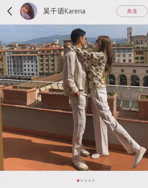 吳千語夫婦義大利過521，翹腳甜摟施伯雄超甜蜜，被猜在籌備婚禮