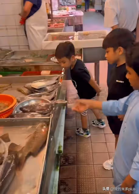 鄭嘉穎一家為保姆慶生,陳凱琳帶娃進市場買魚買菜,倆兒子好帥氣
