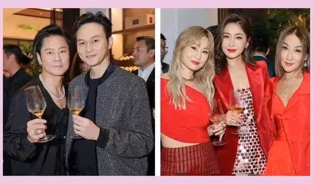 張智霖,袁詠儀參加周汶錡50歲生日派對,三個50+同框,像大學生合照!