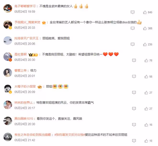 這一次,與「台獨」硬剛的田麗,讓世界刮目相看