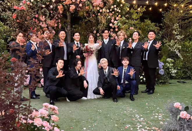 厲旭非公開婚禮，super junior 13人全員到齊，高清大合照公布