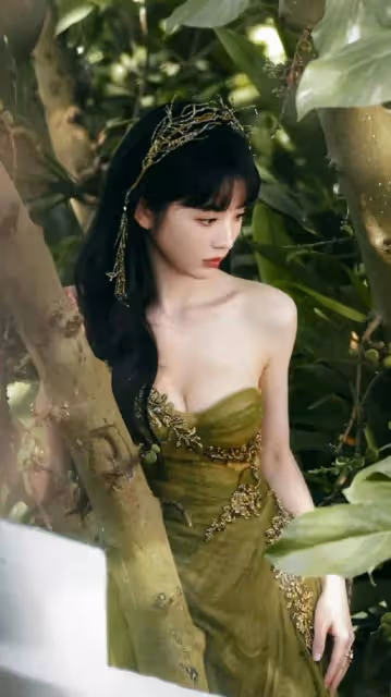 田曦薇身穿各類深V長裙超靚麗!魔鬼身材太性感火辣