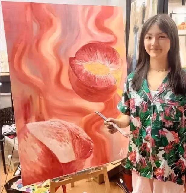 李湘凌晨發文帶王詩齡拜訪中國當代藝術領軍人物,王詩齡前途無量