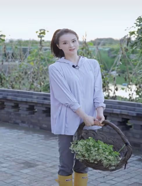 董潔和王艷下地干農活,一個割韭菜接地氣,一個全副武裝像作秀
