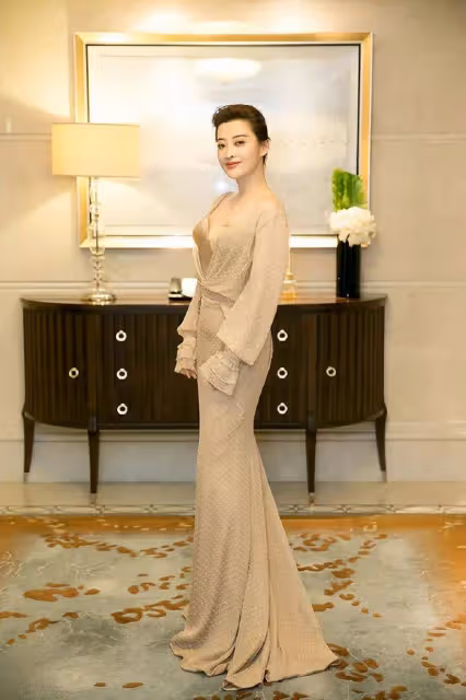 嫁對人的梅婷美到開掛!47歲穿金色禮服裙雍容華貴,把林心如章子怡都秒成陪襯
