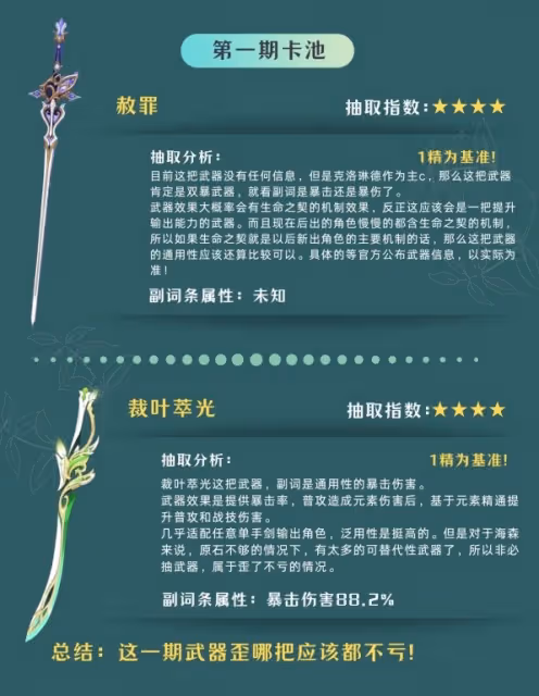 《原神》4.7版本卡池抽取建議