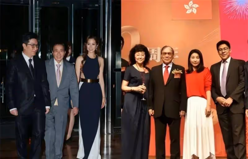 徐子淇郭晶晶同陪公公出席活動!一個站C位似主母,一個站邊緣像保姆
