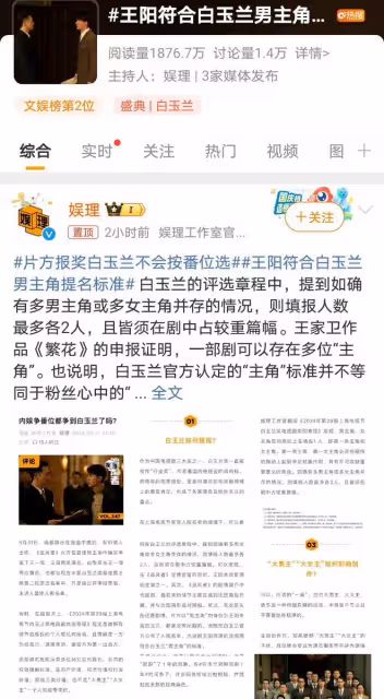王陽入圍白玉蘭惹爭議,番位與演技之爭成焦點,視帝之戰一觸即發