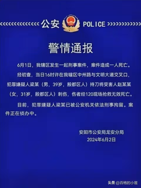 突發!安陽一男子當街刺殺31歲女子,知情人:女子死亡、現場殘忍