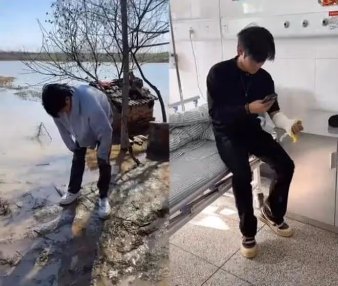 楊爸耍帥失敗摔傷住院,大楊哥幸災樂禍,小楊哥還原受傷過程