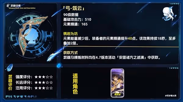 《原神》4.7活動武器築雲強度分析