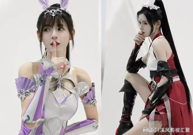 張予曦cos雙生女神美翻天!腿環異瞳加白髮,玉足美腿很絲滑!