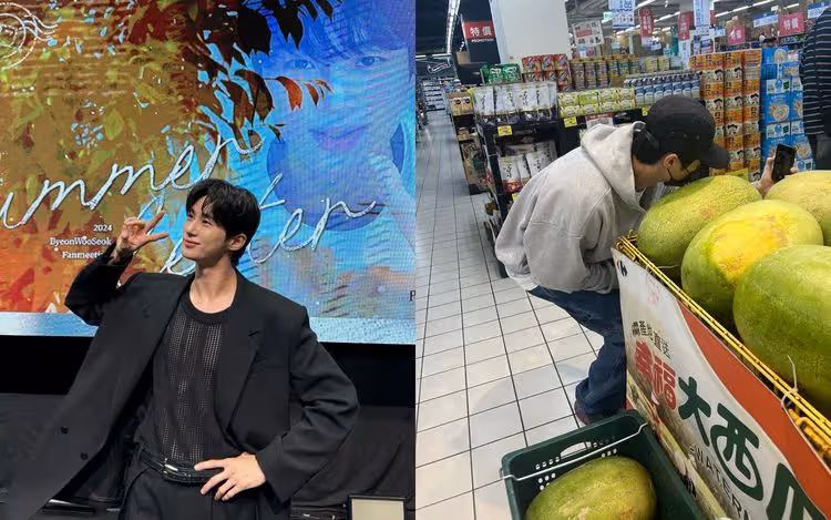 邊佑錫自拍合照大西瓜　家樂福發文粉絲狂喊：要應徵當西瓜