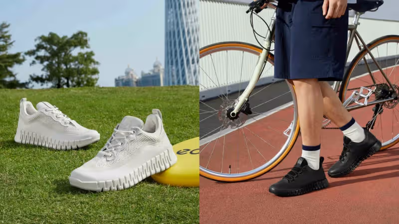 ECCO端高顏值防水鞋　清爽白色、奶油皮革好搭又好穿