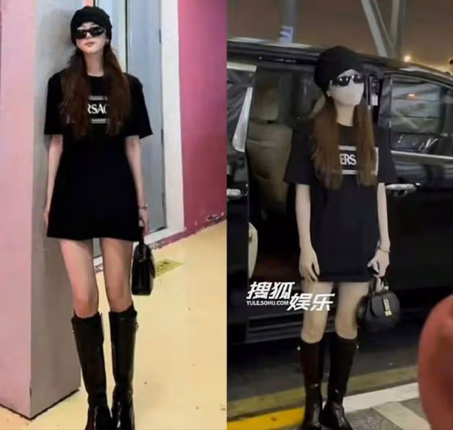 趙露思時裝周大搞美貌營銷，與素人合影比美，被吐槽太像張大大