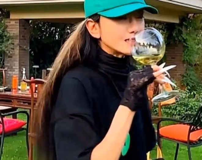 64歲楊麗萍成精了！戴綠帽子穿大T恤烤肉，跑起來那一刻以為18歲