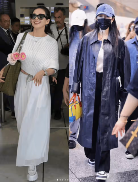 章子怡坎城第5套造型太美了！黑衣白裙俏皮優雅，楊冪穿了個啥？