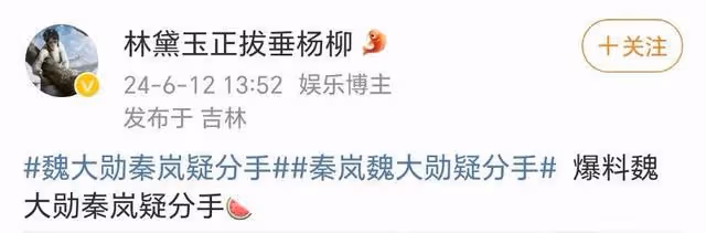 人氣爆升女友粉太多？魏大勛秦嵐已分手？差10歲姐弟戀BE秒上熱搜