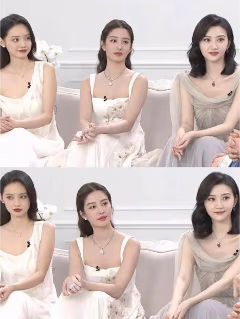 景甜和楊采鈺同框，雖然都在穿禮服長裙，氣質卻截然不同