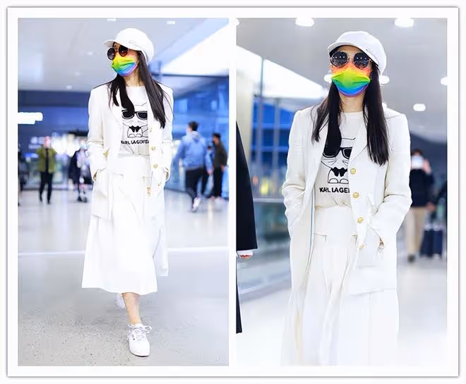 伊能靜果然很美，穿的裙子特別年輕，怪不得有少女感