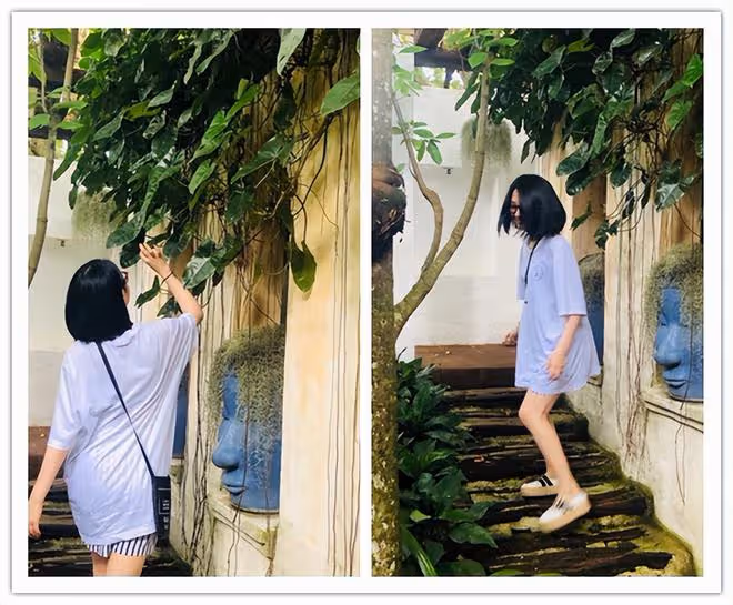 許晴的服裝太年輕了，50多歲了還在穿短褲，挺顯年輕的
