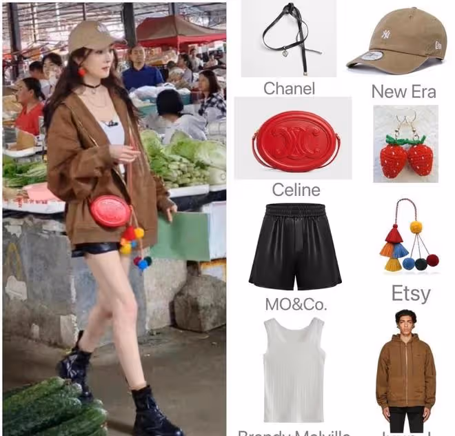楊冪的私服是內娛「天花板」吧，大碼外套配短褲，下身失蹤好時髦