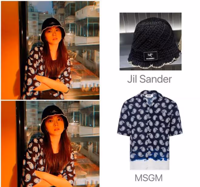 趙今麥的私服穿搭也太卷了，穿黑色碎花裝戴漁夫帽，看著挺潮的