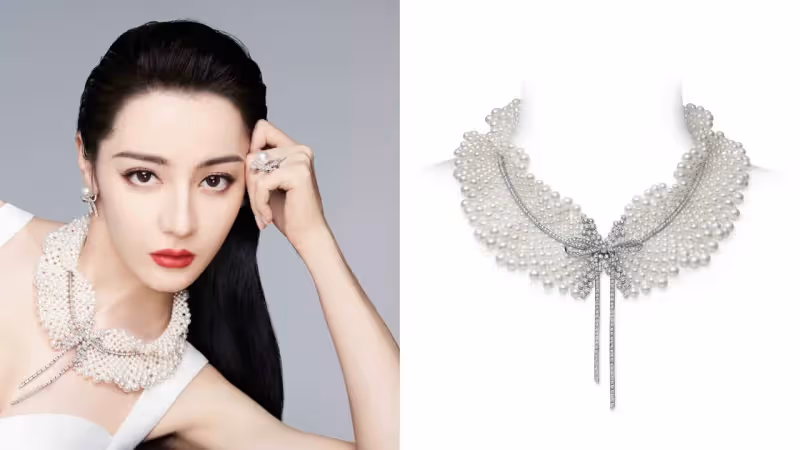 6月壽星迪麗熱巴美戴生日石　圓潤珍珠讓精緻臉蛋更動人